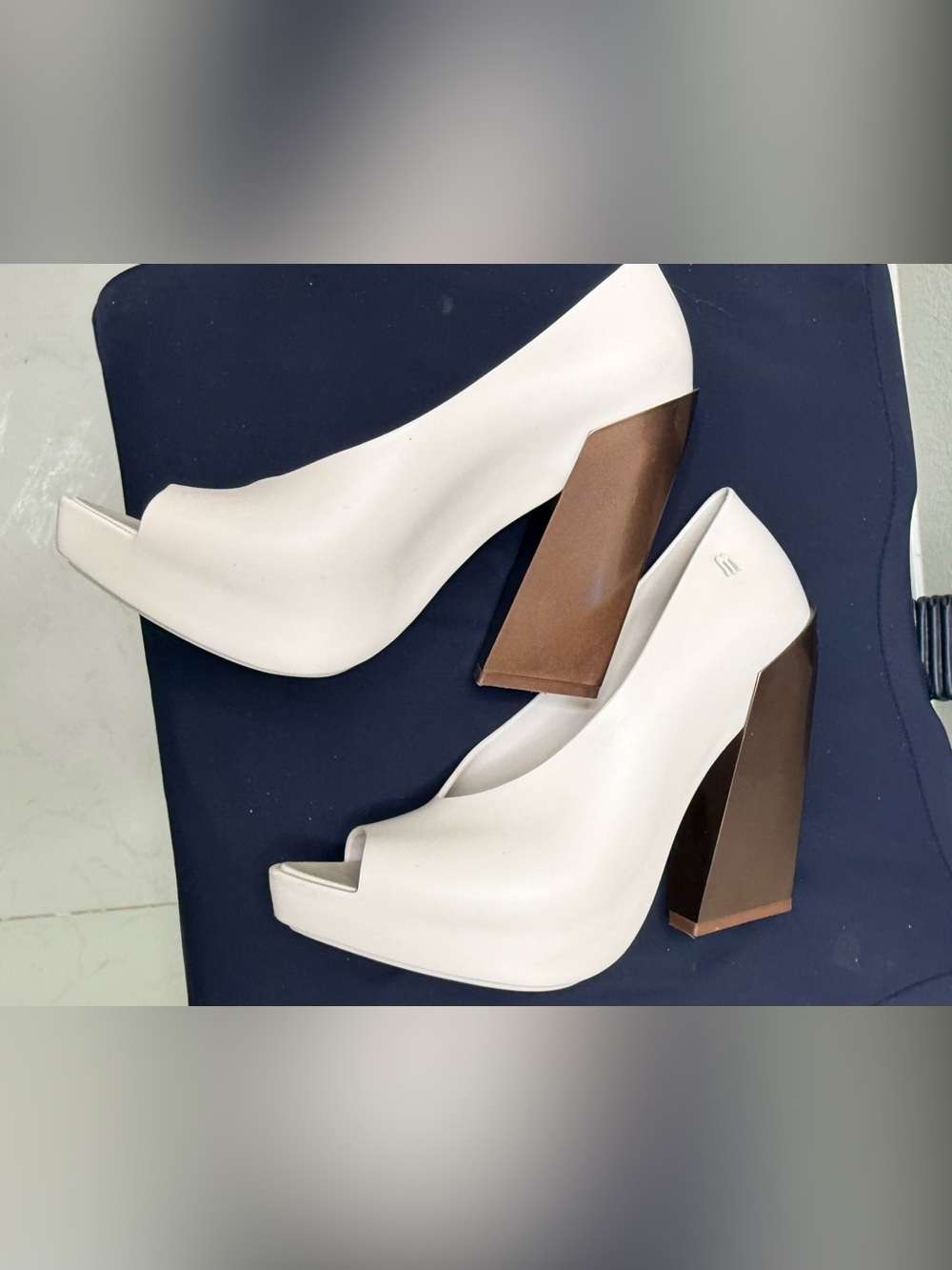 Melissa Nude Pink Block Heel Pumps